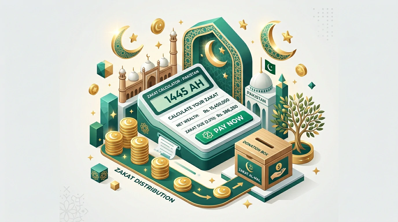 Visual Dashboard for Zakat Calculator Pakistan with Silver and Gold Nisab threshold selections